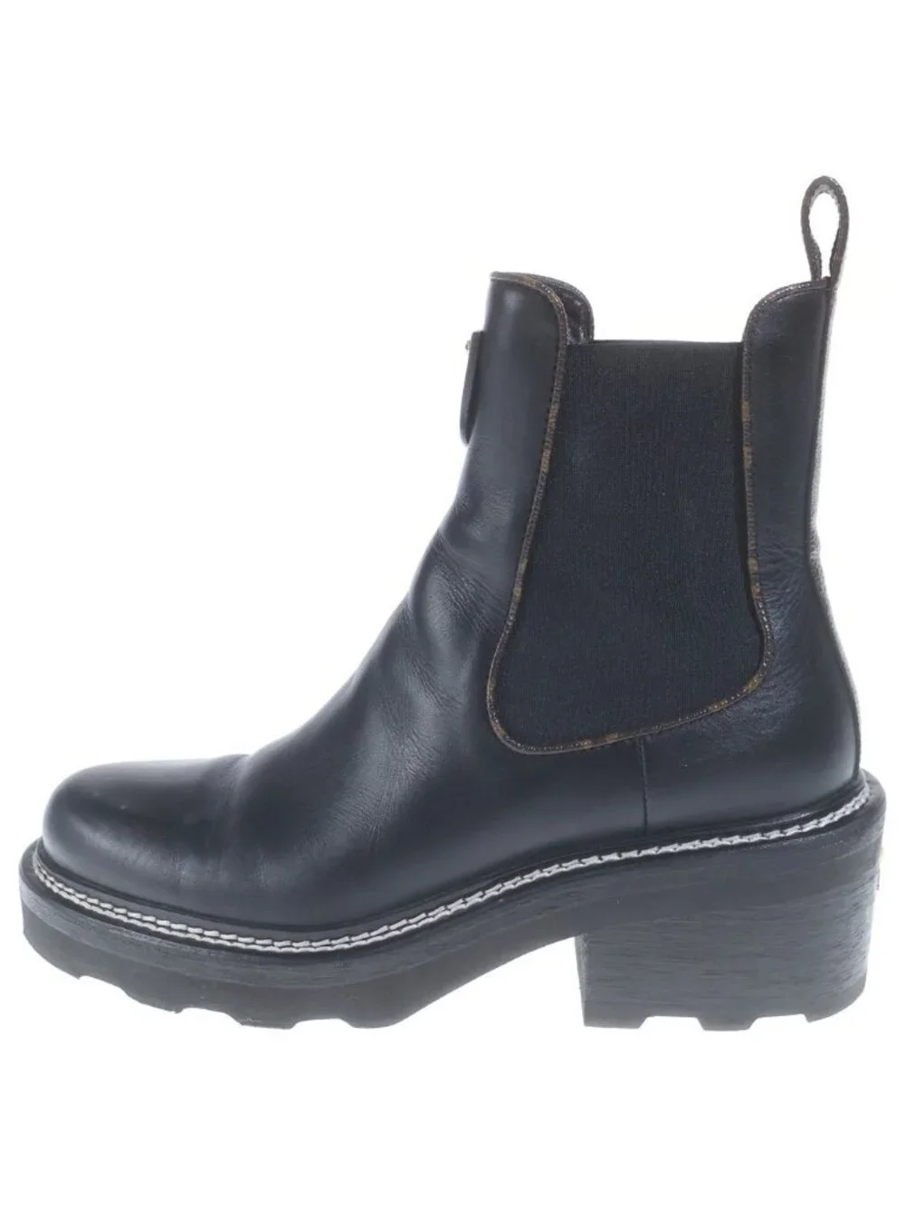 Louis Vuitton Beaubourg Line Ankle Leather Boots Black